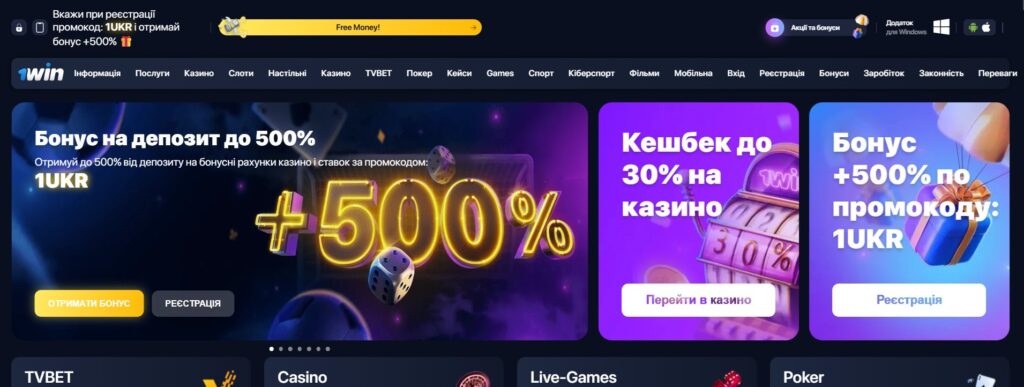 Огляд казино 1Win для України